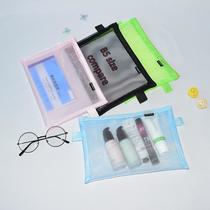 information bag student exam stationery pencil case zipper visual breathable and simple transparent mesh bag