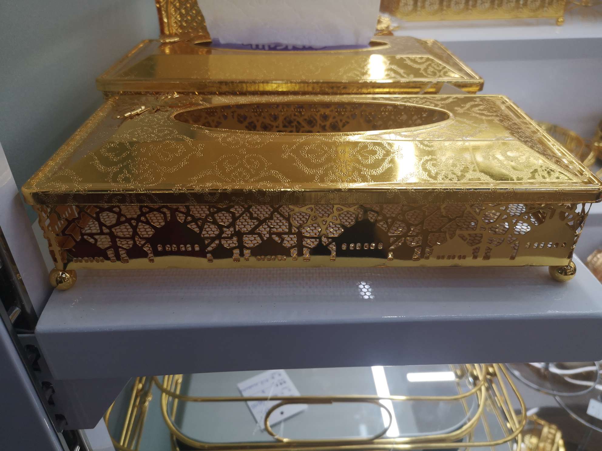 Creative metal electroplated tissue box craft ornaments