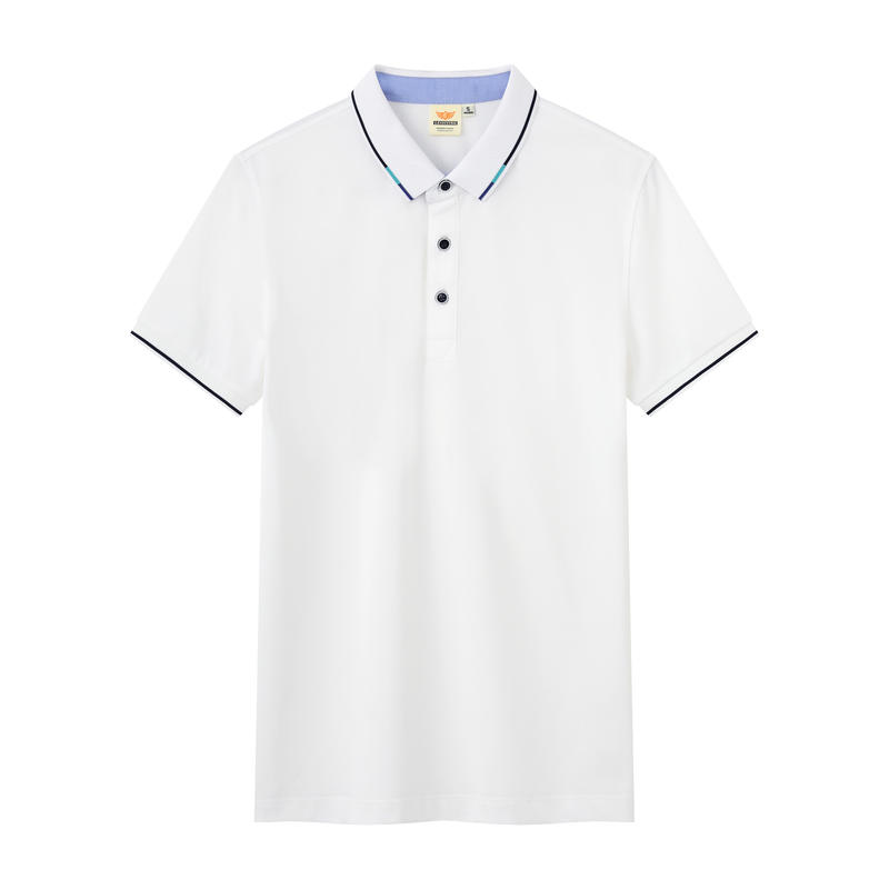 New loose and comfortable ice silk cotton short-sleeved lapel polo shirt DX-22167 details Picture