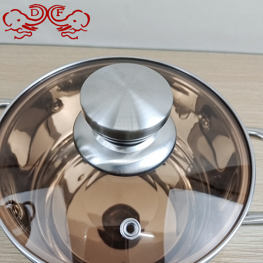 DF68845 casing handle set pot export stainless steel wire handle milk pot stainless steel stockpot steamer set pot DF TRADINGHOUSE Item Picture