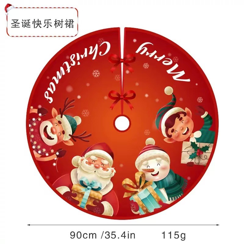 圣诞节装饰创意可爱印刷树群商场橱窗圣诞树树底下围裙装饰气氛布置圣诞节详情图11