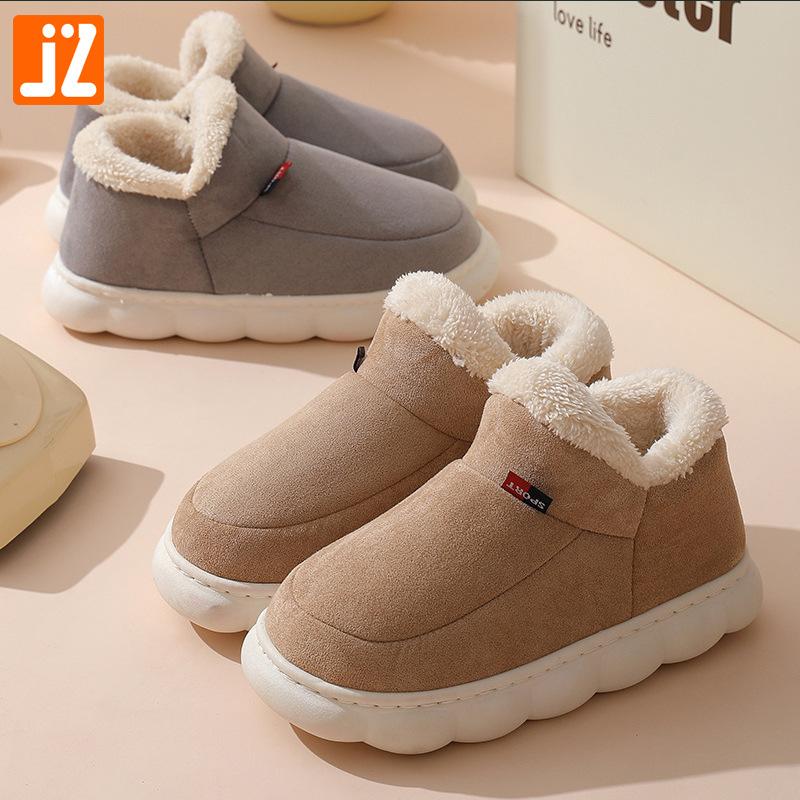 elderly cotton shoes winter new outerwear for men and women bag heel fleece-lined indoor warm platform slippers cotton home cotton shoes