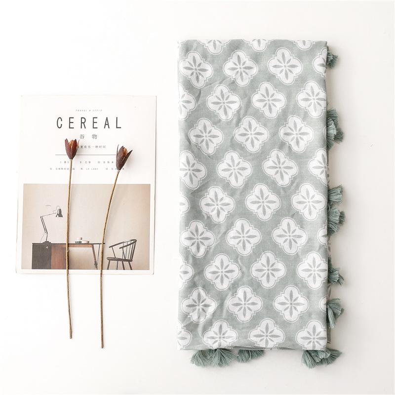 summer vacation sunscreen scarf bohemian four-leaf flower scarf large shawl travel seaside beach towel female details Picture