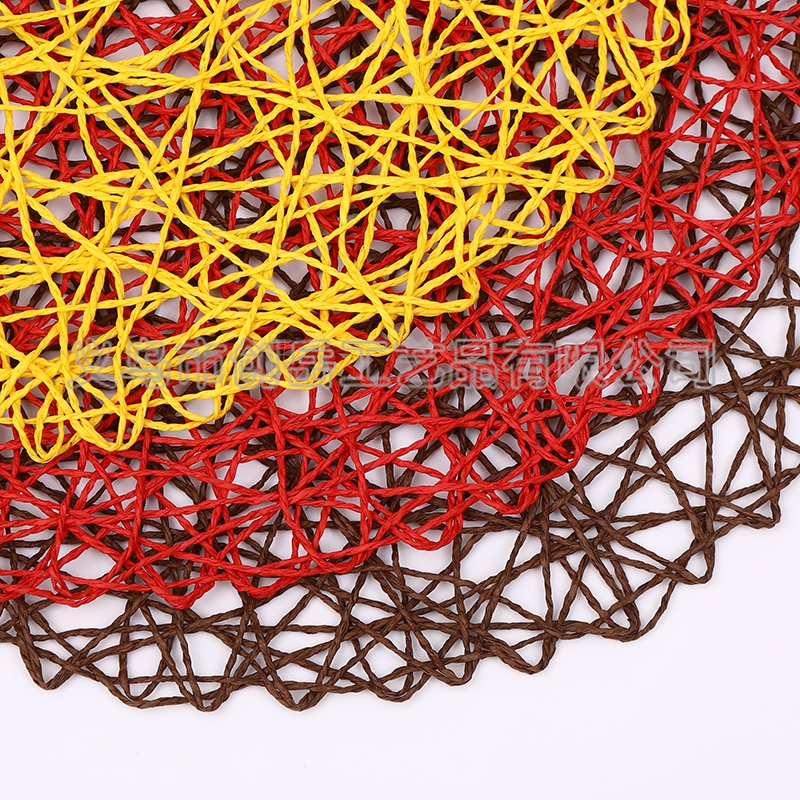 幼儿园装饰背景挂件纸绳餐垫 长方正方圆形爱心桌垫详情4