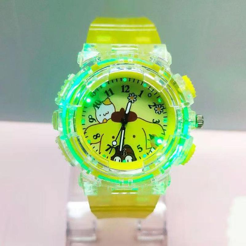 cartoon luminous children's watch stellalou strawberry bear cinnamoroll babycinnamoroll luminous glow student watch silicone quartz watch Specification drawing