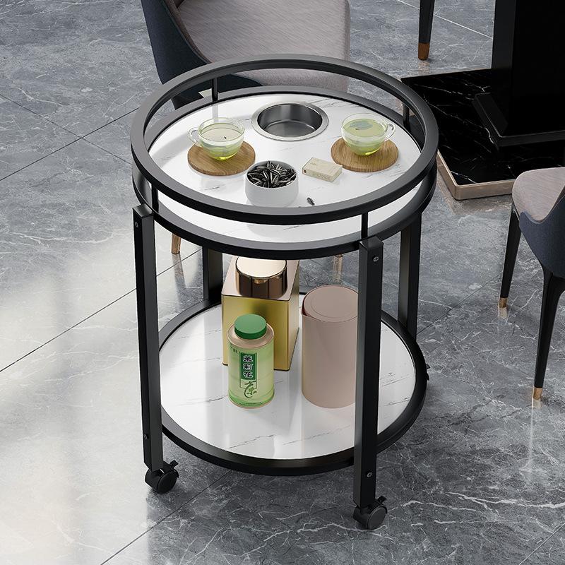 mahjong table tea table teaware shelf double-layer round chess room dedicated ashtray tea table mahjong table side table small coffee table