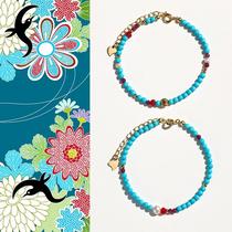freshwater pearl turquoise rose stone beaded bracelet female niche high sense ruby bracelet jewelry wholesale