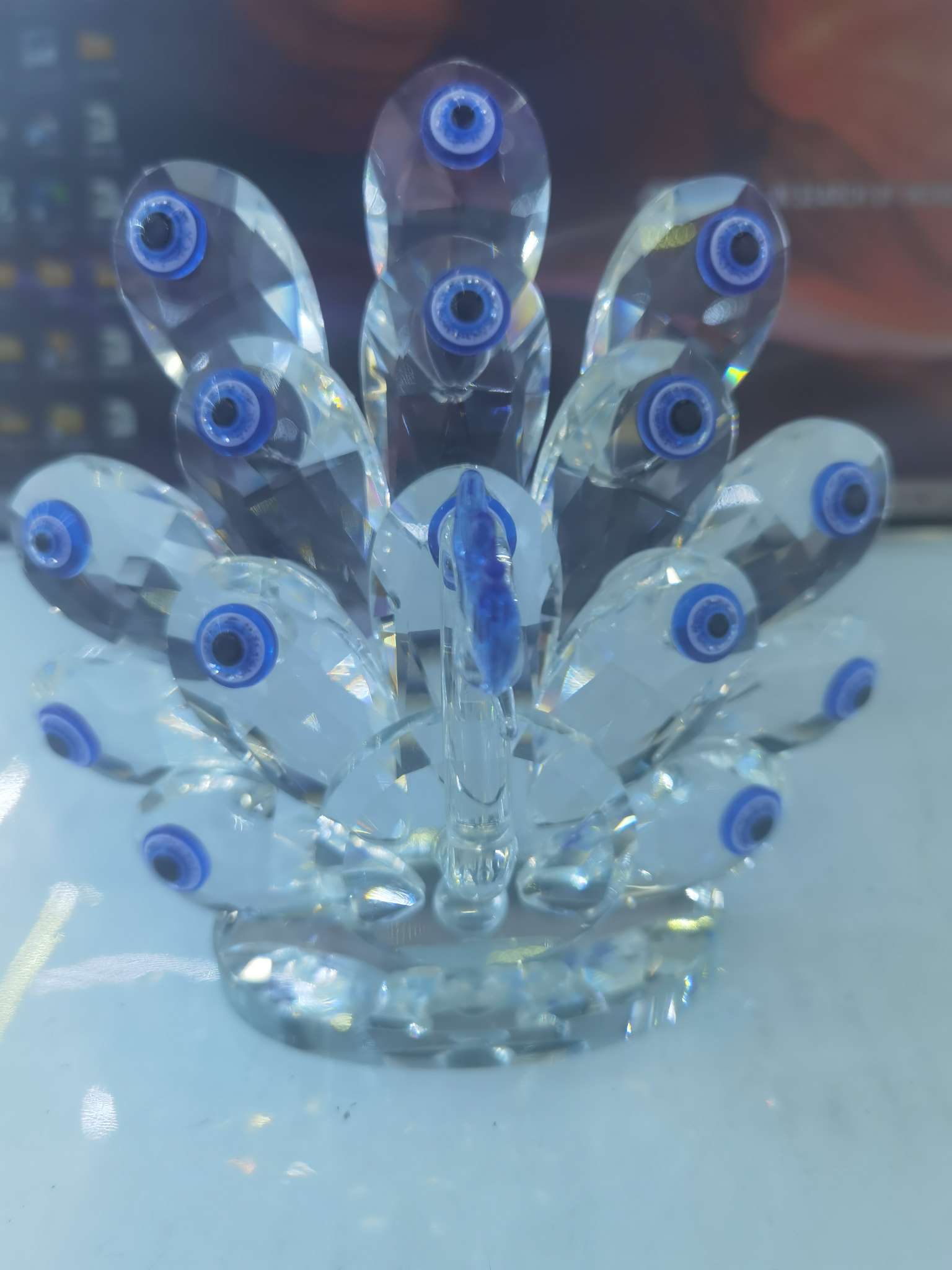  精致水晶工艺品 独特礼品 水晶玻璃艺术品 水晶孔雀
