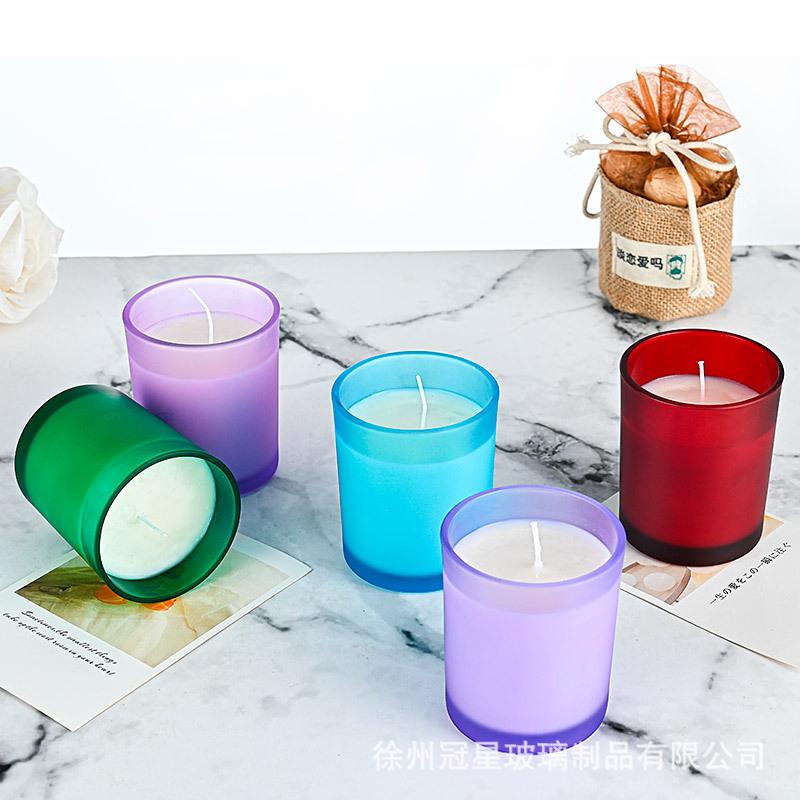 colorful glass candle cup essential oil aromatherapy candle smoked diy fragrance home indoor bedroom romantic fragrance