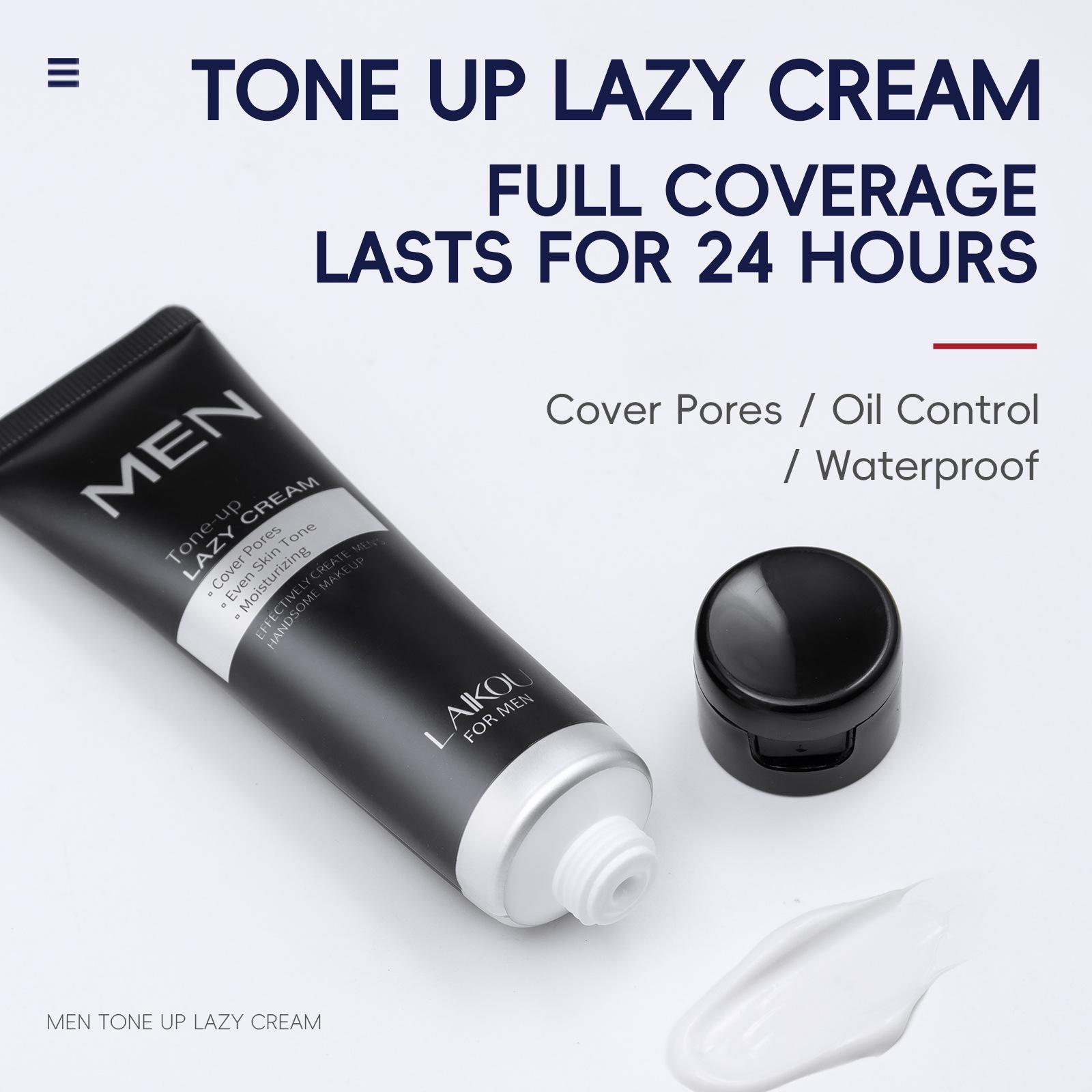 cross-border laikou men's lazy face natural core cream 50g plain face cream english packaging skin care products Specification drawing