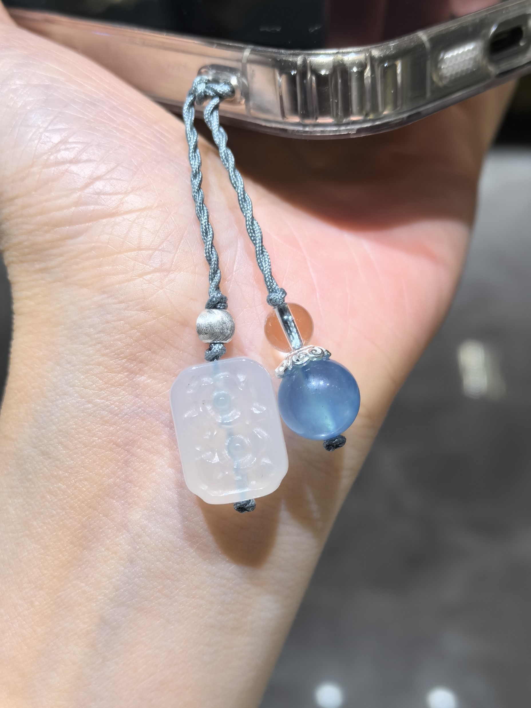 天然海蓝宝玉髓挂件 挂件吉祥挂件