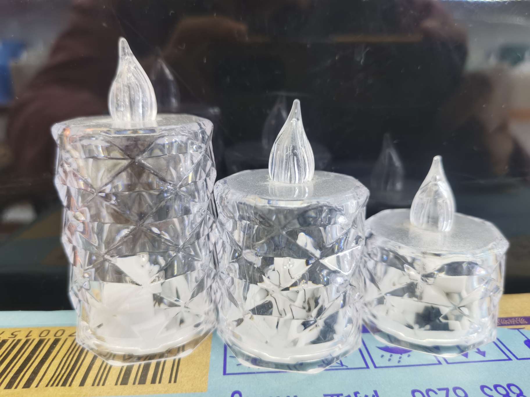 Led仿真电子透明小蜡烛灯，菱形折线灯光效果，温馨浪漫，节日装饰，小夜灯详情图2