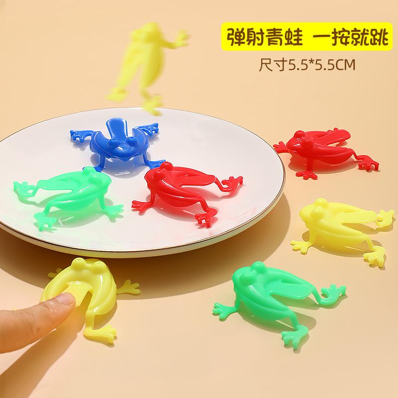 solid color leap frog plastic bouncing frogs leap frog children's educational toys classic nostalgic male factory wholesale