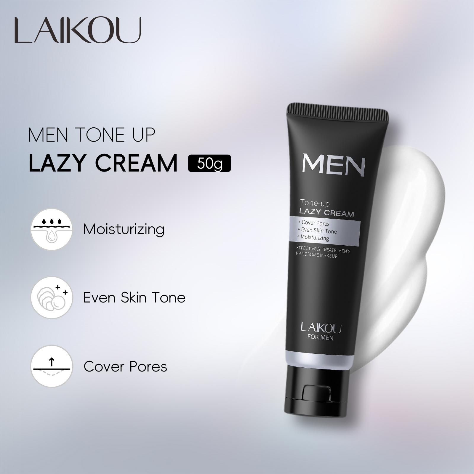 cross-border laikou men's lazy face natural core cream 50g plain face cream english packaging skin care products full figure
