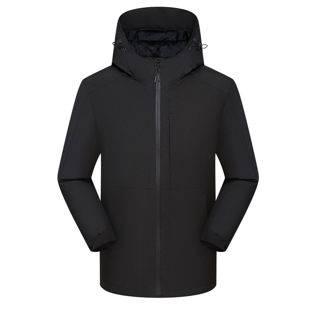Otoño invierno nuevo al aire libre cómodo color sólido de una sola pieza con fleece y engrosamiento carga coat DX-6988 Item Picture
