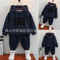 boys' spring and autumn sweater suit autumn clothes 2023 new children's clothing boys' clothes children's baby cool handsome two-piece suit fashion