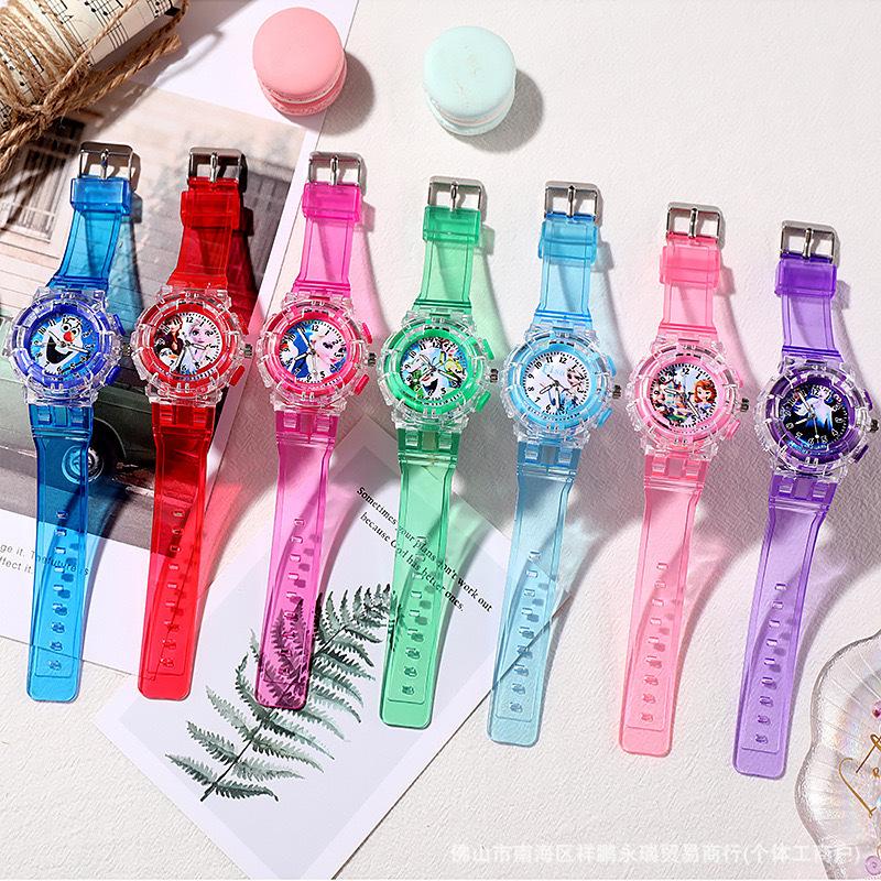 cartoon electronic watch frozen luminous glow girls watch student children watch new watch wholesale