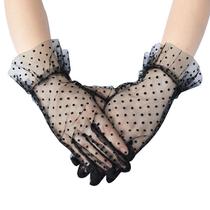 lady sexy mesh polka dot gloves short sun-proof and breathable lace hollow wedding bride formal dress accessories gloves