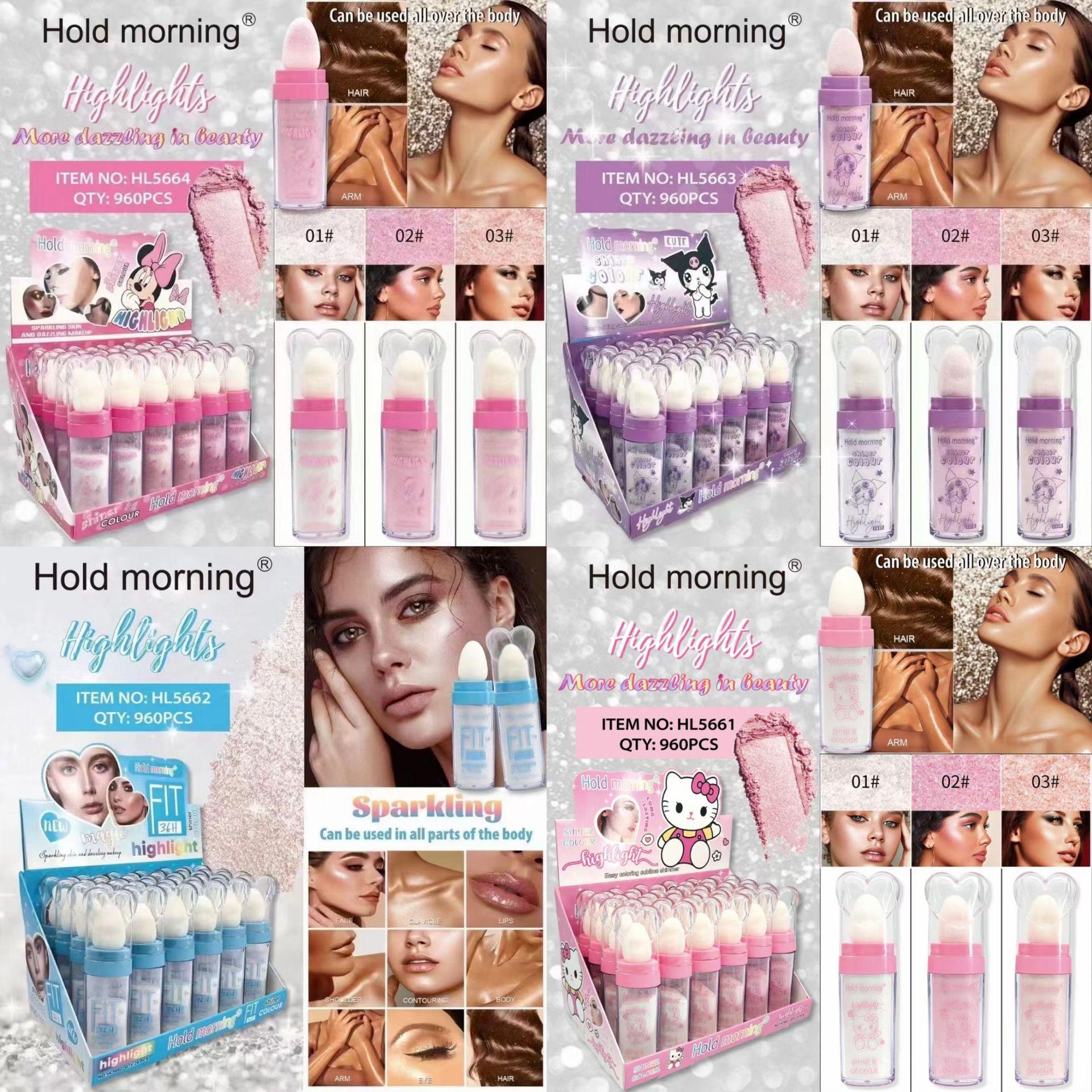 cross-border new product hold morning fairy highlight racket pink brightening whole body highlight powder shading powder natural