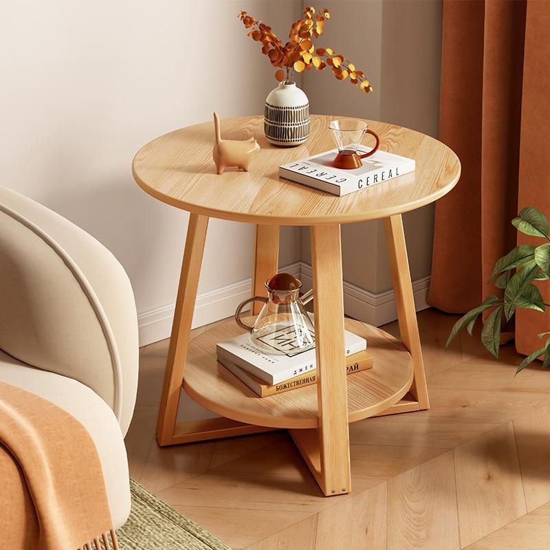 small round table small table small sofa small table solid wood bedroom mini bedside table shelf balcony small coffee table full figure