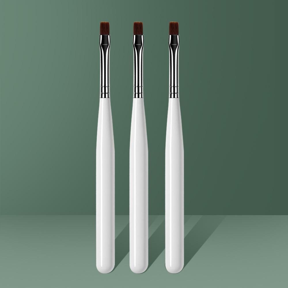 White Penholder UV Pen Set Nail Brush Flat Mouth UV Nail Brush Gel Brush UV Polish Manicure Implement