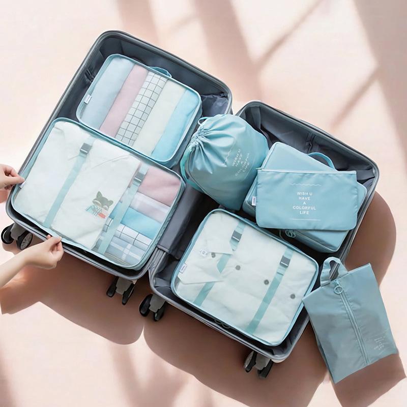 cross-border travel business travel storage 7-piece waterproof luggage clothes organizer bag travel storage packing bags suit