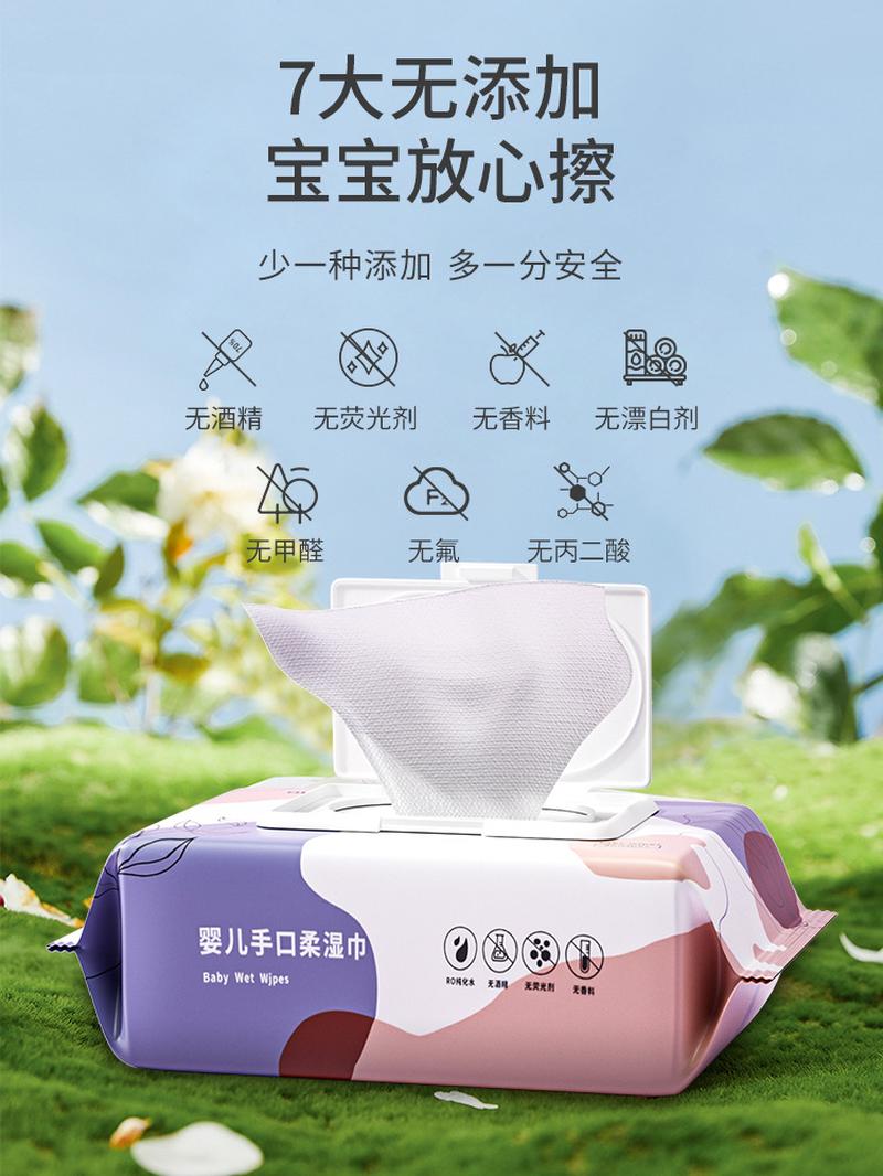 Spot Large Bag Baby Wipes Suitable for Mother and Baby Wet Tissue Large Bag Mouth Towel Baby Hand and Mouth Wipes Factory Wholesale details Picture