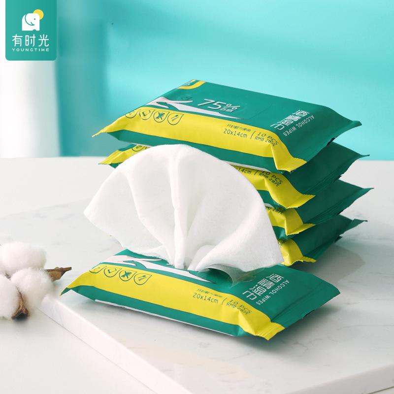 disposable alcohol disinfection wet tissue paper for travel portable large-size alcohol cotton pads