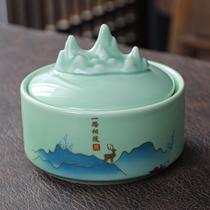 wholesale ceramic non-dry ink pool multi-functional hot pot ink cup table with lid ink bowl grinding plate calligraphy materials calligraphy supplies