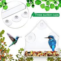 Cross-Border Hot Sale Acrylic Punch-Free Suction Cup Small Bird Cage Feeding Bird Feeder Transparent Wall-Mounted Bird Cage