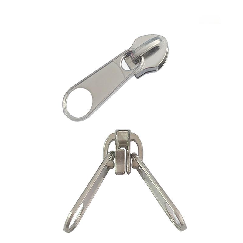 no. 3 nylon zipper head metal white in stock double-sided zipper down jacket zipper head Item Picture