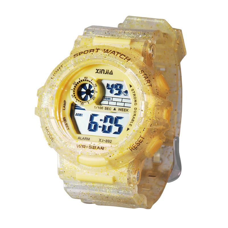 INS Style Fashion New Glow Student Electronic Watch 5ATM Waterproof Sports Outdoor Watch Female Customization Specification drawing