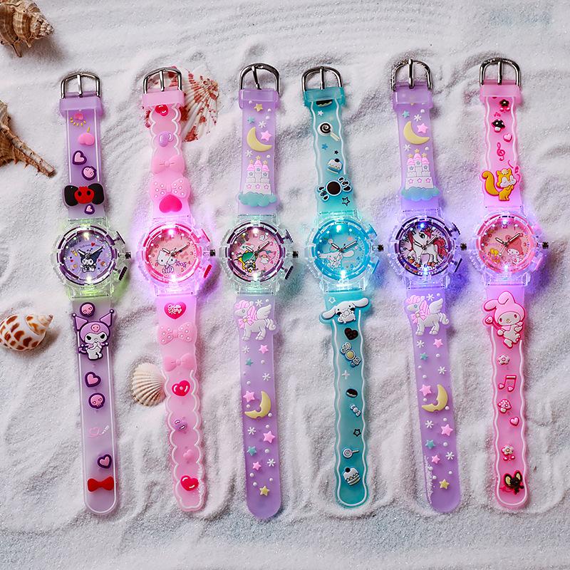 cartoon luminous 3d new silicone cartoon watch student party female quartz children's watch luminous glow cross-border wear full figure