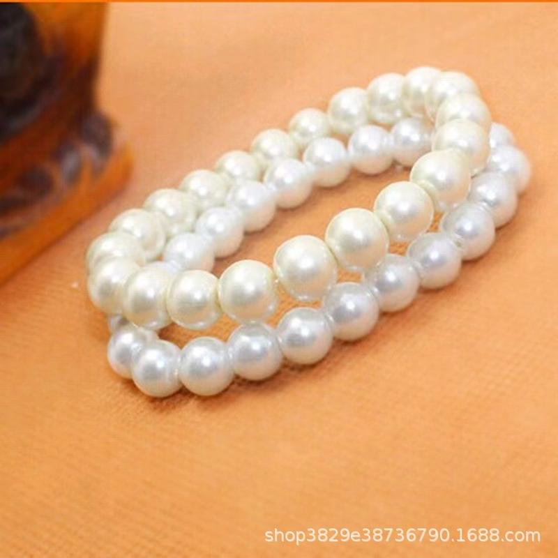 beaded bracelet imitation pearl bracelet 8mm beads bracelet stall wholesale of small articles stretch bracelet diy bracelet for women