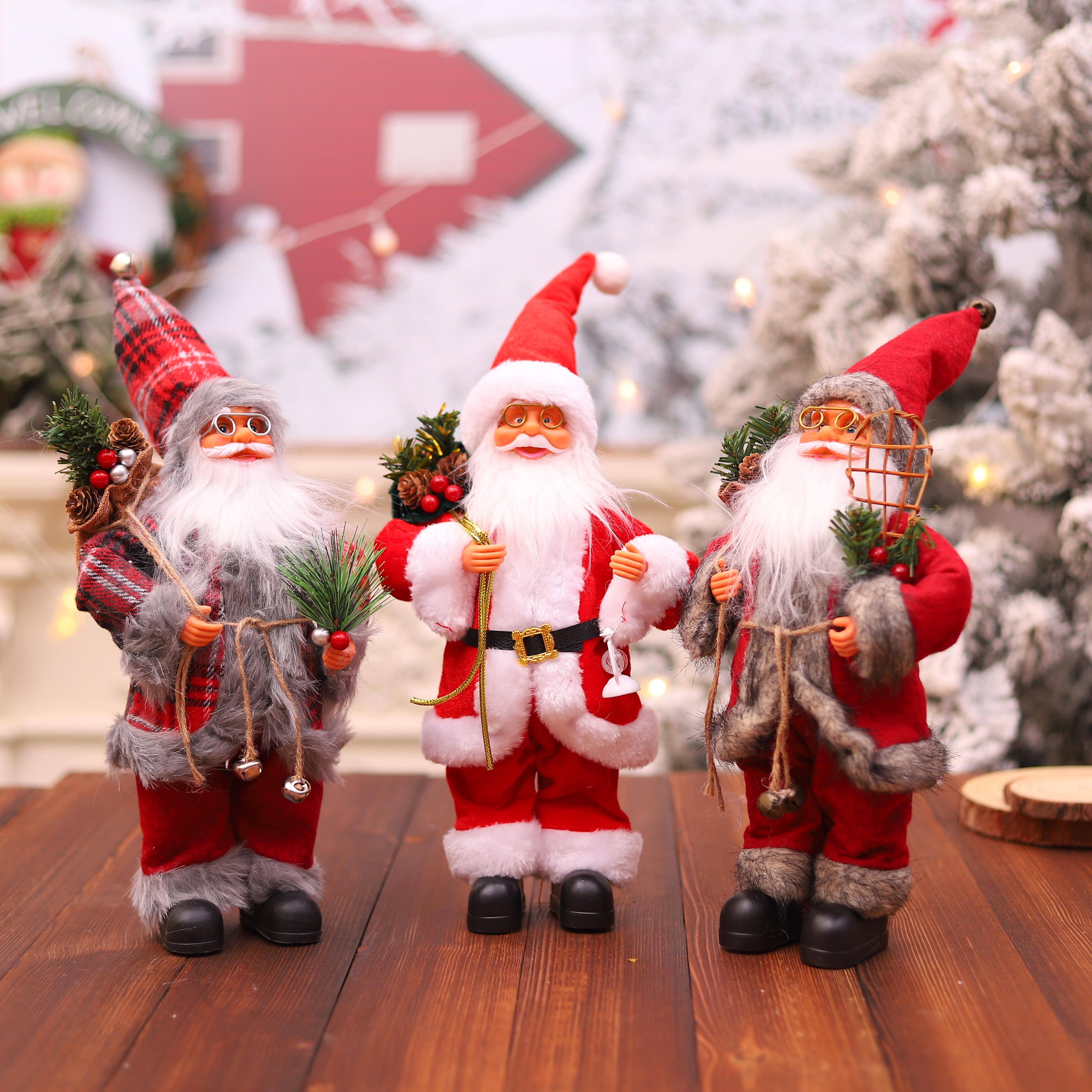 Christmas Santa Claus, Christmas decorations, Christmas fabrics, cross-border hot sales, Christmas display items, window display items Application Scenario