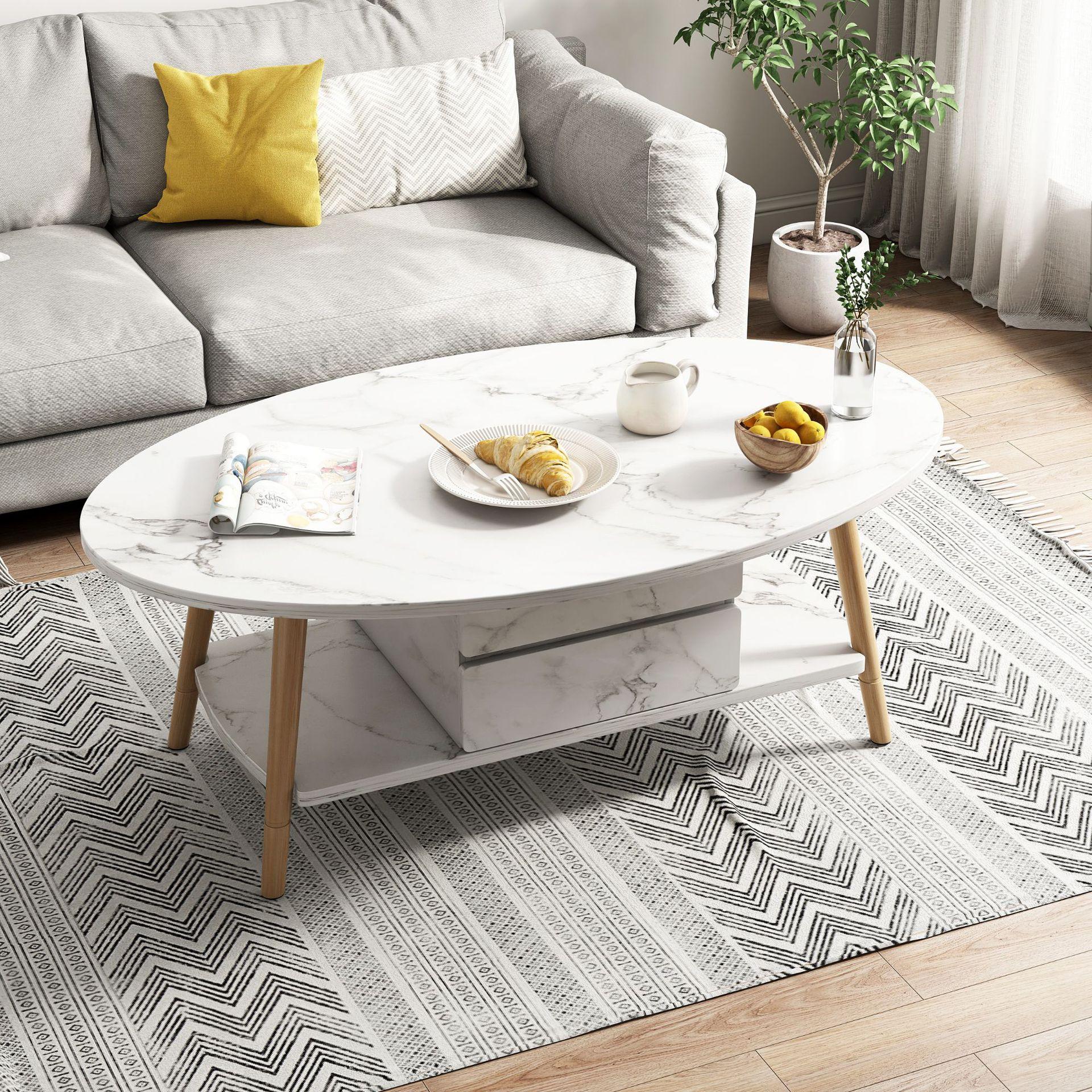 simple modern living room tea table marbling nordic coffee table solid wood leg table home creative tea table