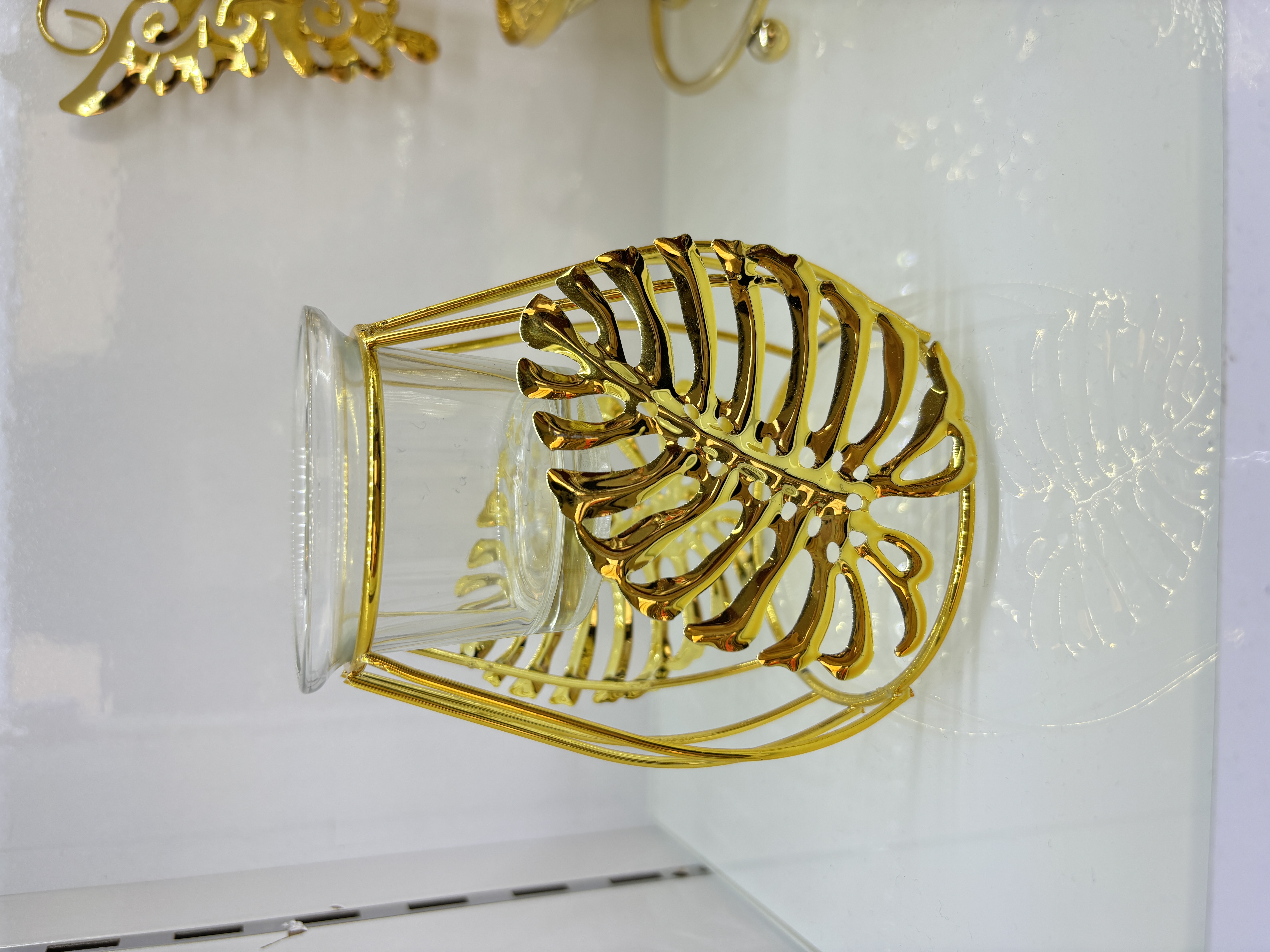 Cross-border wholesale of light luxury electroplated multi-purpose glass candlesticks, scented candle cups, crystal decorative ornaments, and hydroponic potted plant cups Specification image