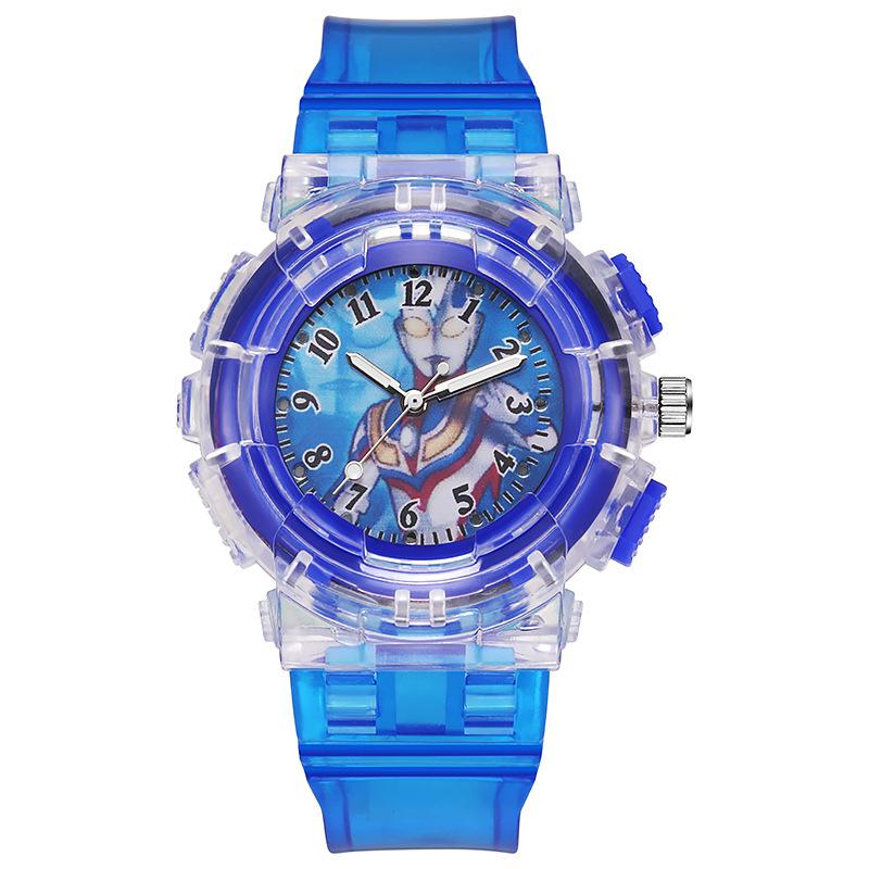 cartoon ultraman watch luminous glow children's men's watch wholesale foreign trade cross-border quartz student party electronic waterproof Item Picture