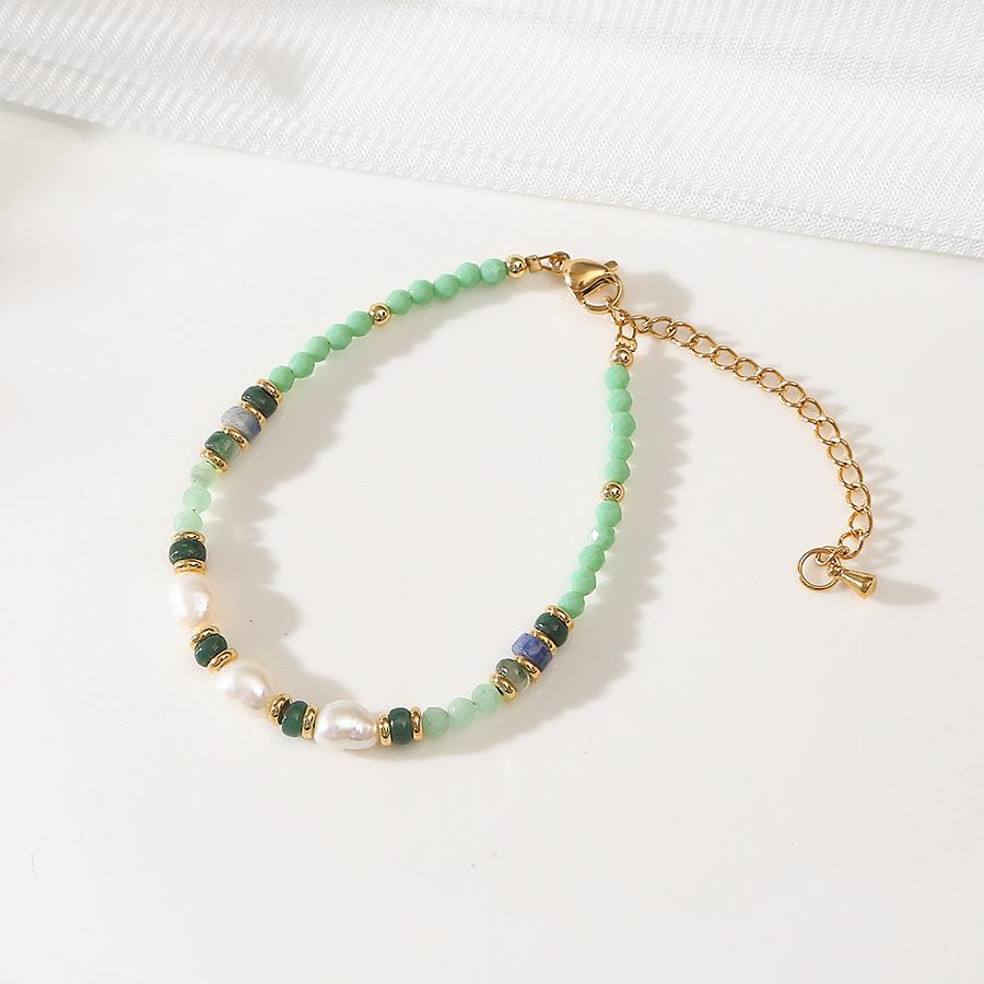 green aventurine crystal baroque natural pearl all-match bracelet special-interest design light luxury bracelet girlfriends student jewelry