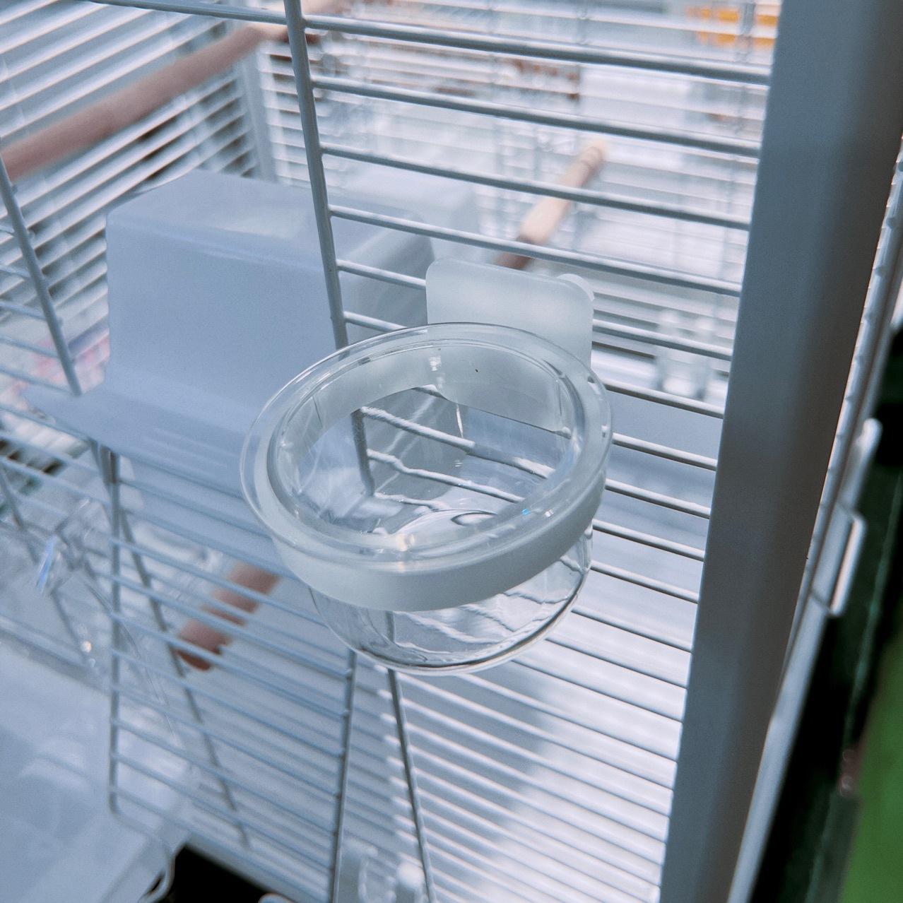 Bird Feeding Cup Small Bird Eating and Drinking Water Wall Hanging Cup Horizontal Wire Vertical Wire Bird Cage Universal