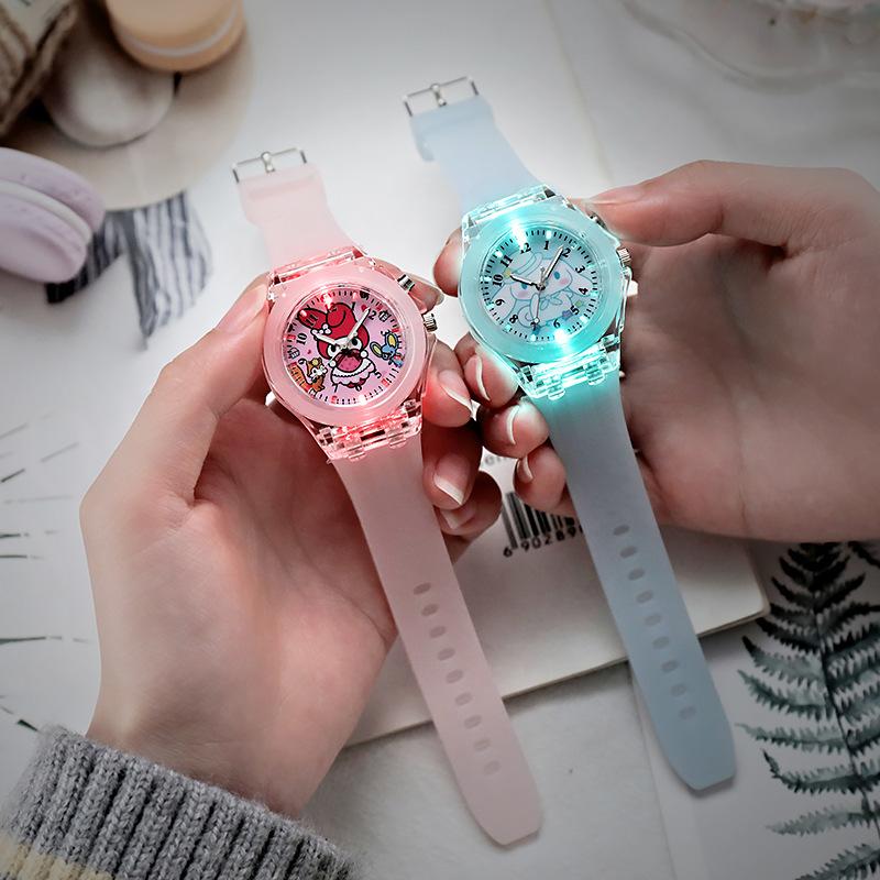 popular student children watch cartoon sanrio silicone led watch kids luminous glow watch wholesale Specification drawing