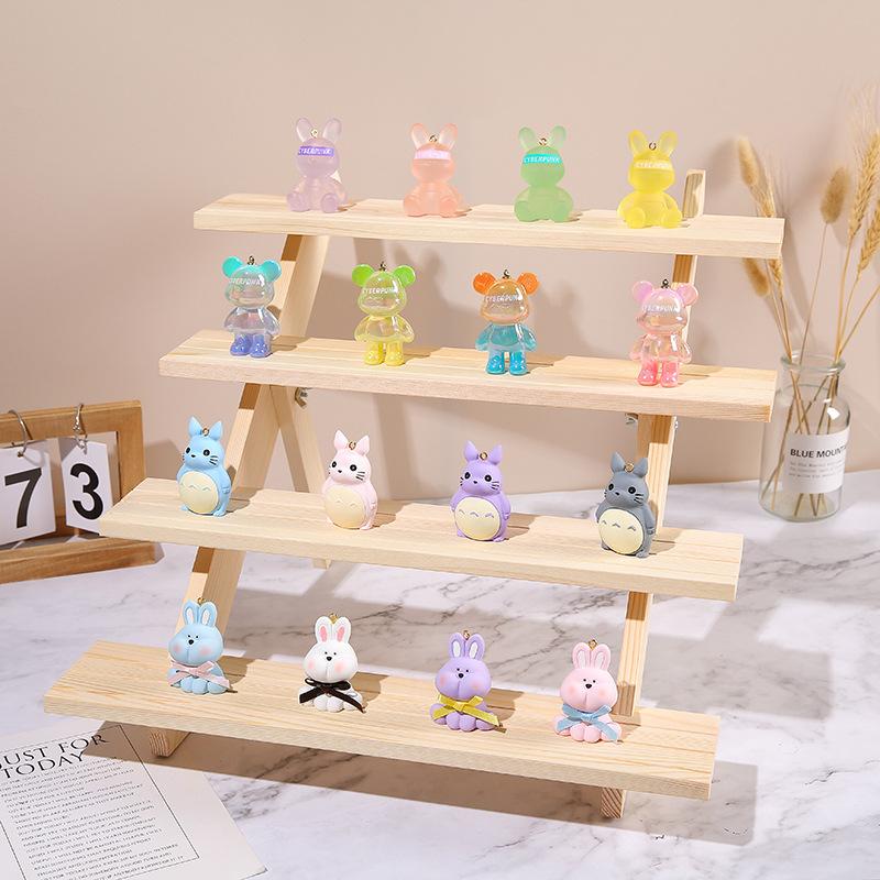 wooden jewelry storage rack doll succulent plant flower stand stall earring organizer earrings cardboard display decoration shelf