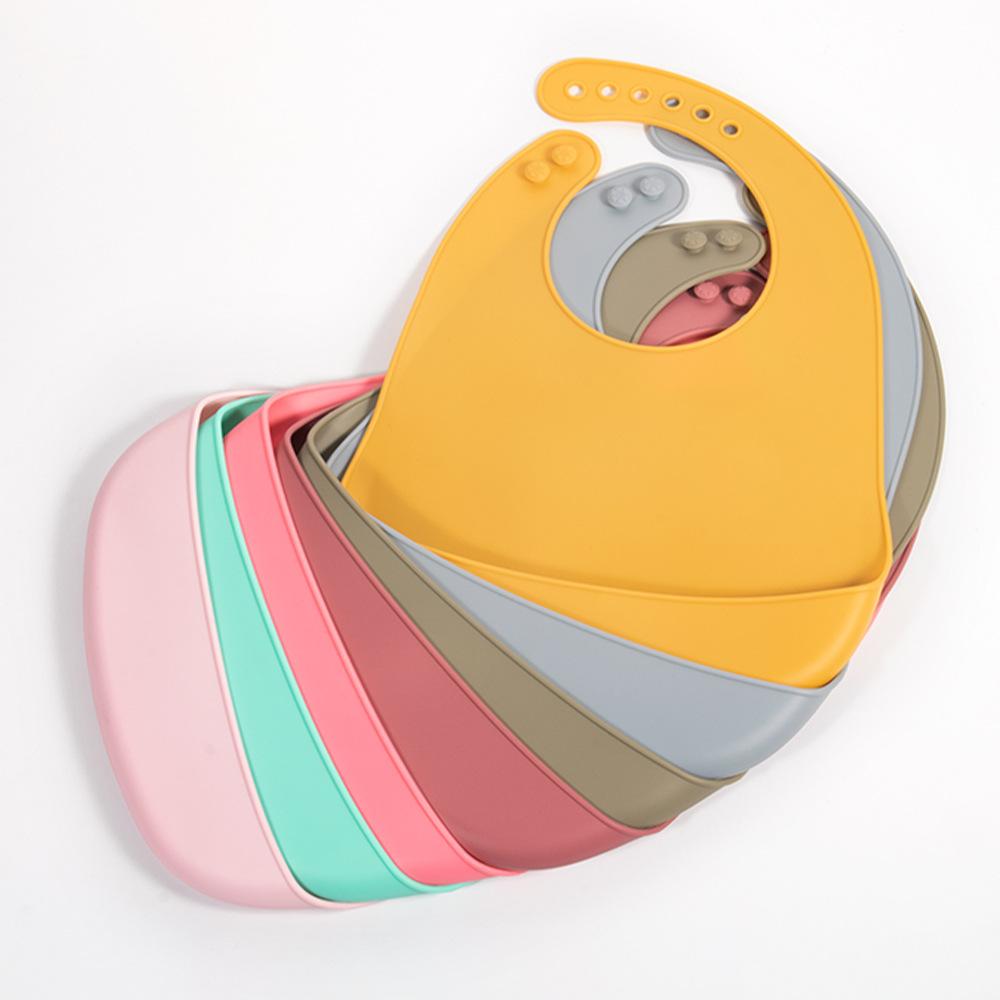 baby full silicone tableware 3 pieces suit baby solid food bowl baby spoon silicone bib children feeding suit