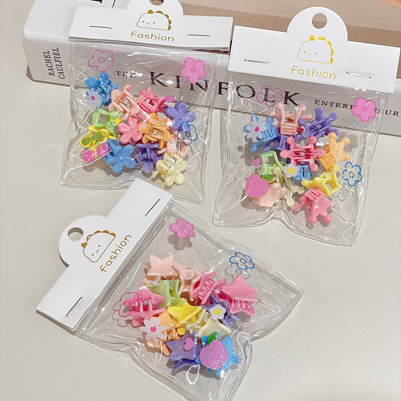 New candy-colored hanging bag accessory for children, small clip, children's hair clip, five-star plum blossom rabbit pattern, baby small scratch hair clip