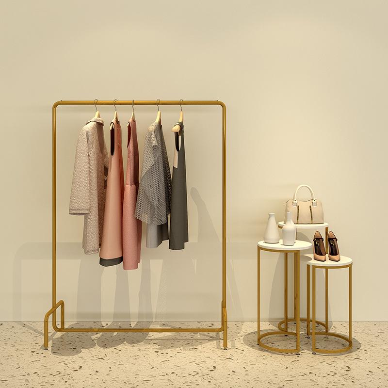 Clothing Display Props Women's Clothing Store Display Earring Organizer Floor Type Golden Side Hanging Island Shelf Women's Display Stand