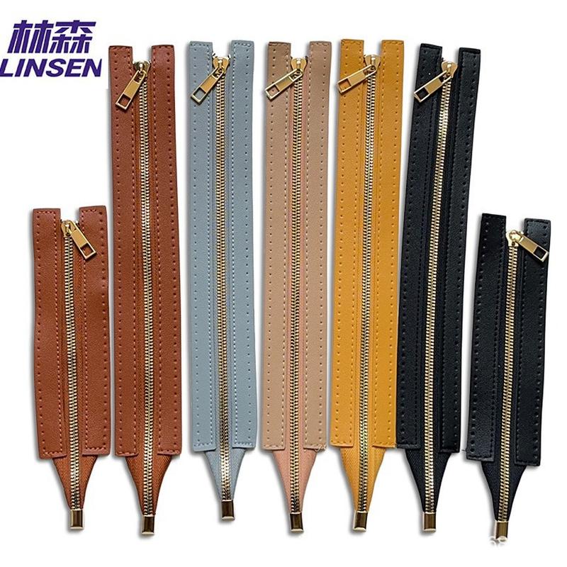handmade bag diy zipper 24/35cmpu metal tooth zipper woven bag zipper accessories zipper wholesale