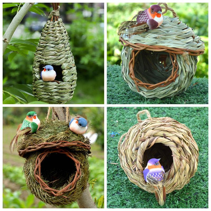 factory wholesale straw bird nest cage outdoor keep warm bird nest bird house pet supplies decoration grass nest hanging nest bird cage