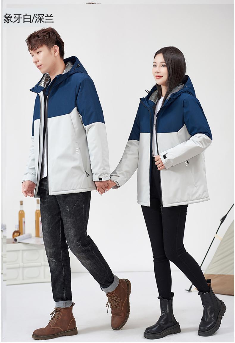 秋冬新款户外舒适石墨烯情侣拼色一体加绒冲锋衣DX-9898详情33