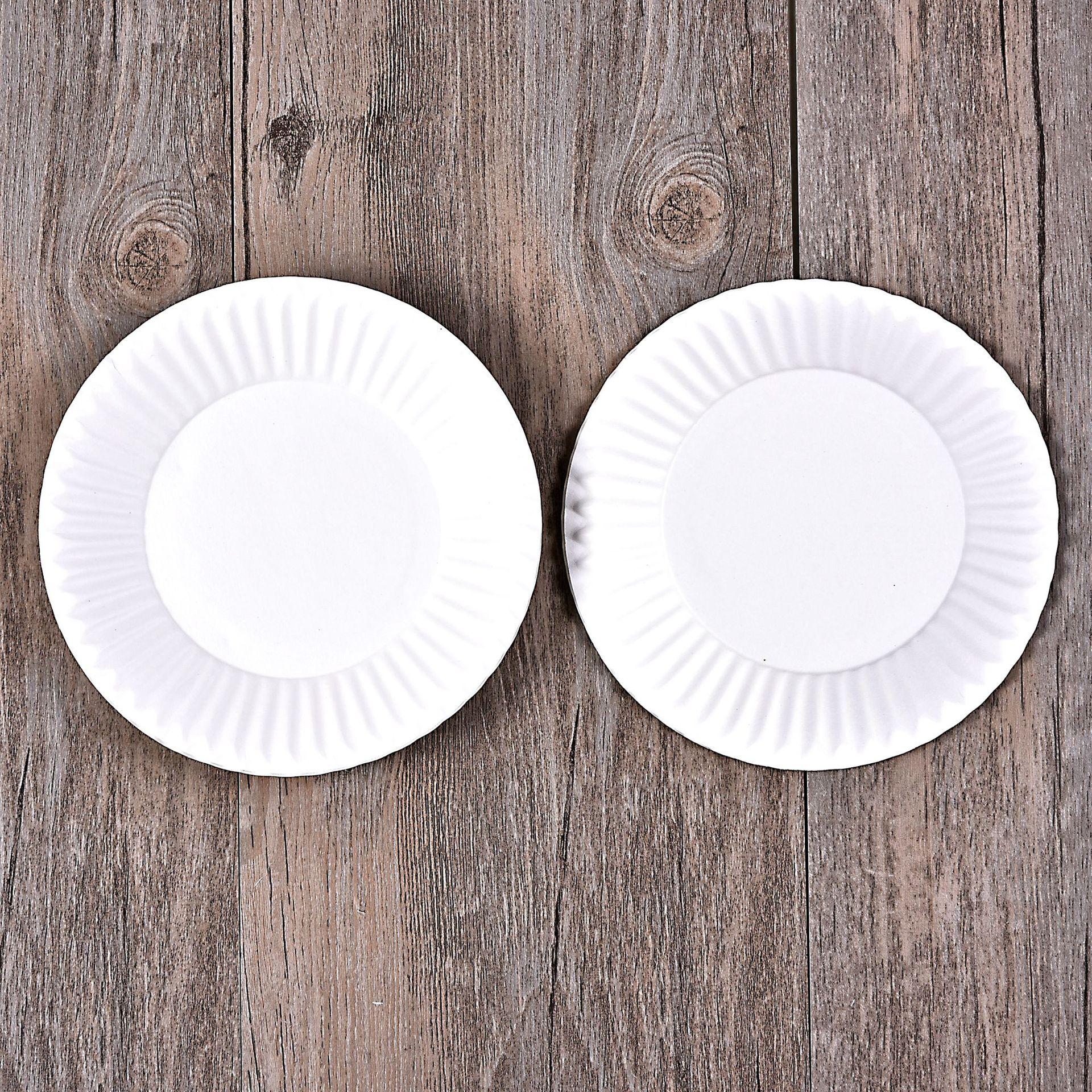Oil-Proof Blank Paper Plate for Cake Kindergarten Child Drawing Paper Plate Creative Diy Disposable Dessert Paper Plate Paper Plate
