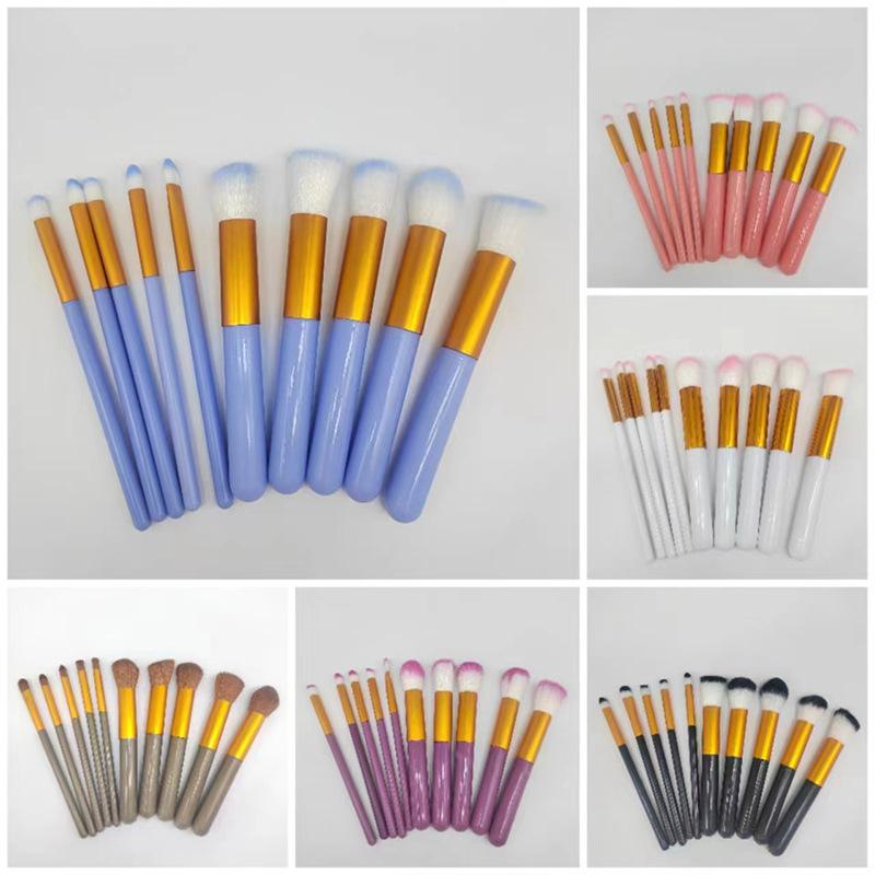 10 pcs 5 big 5 small makeup brushes suit beginner soft highlight brush eye shadow brush powder brush beauty tools full set full figure